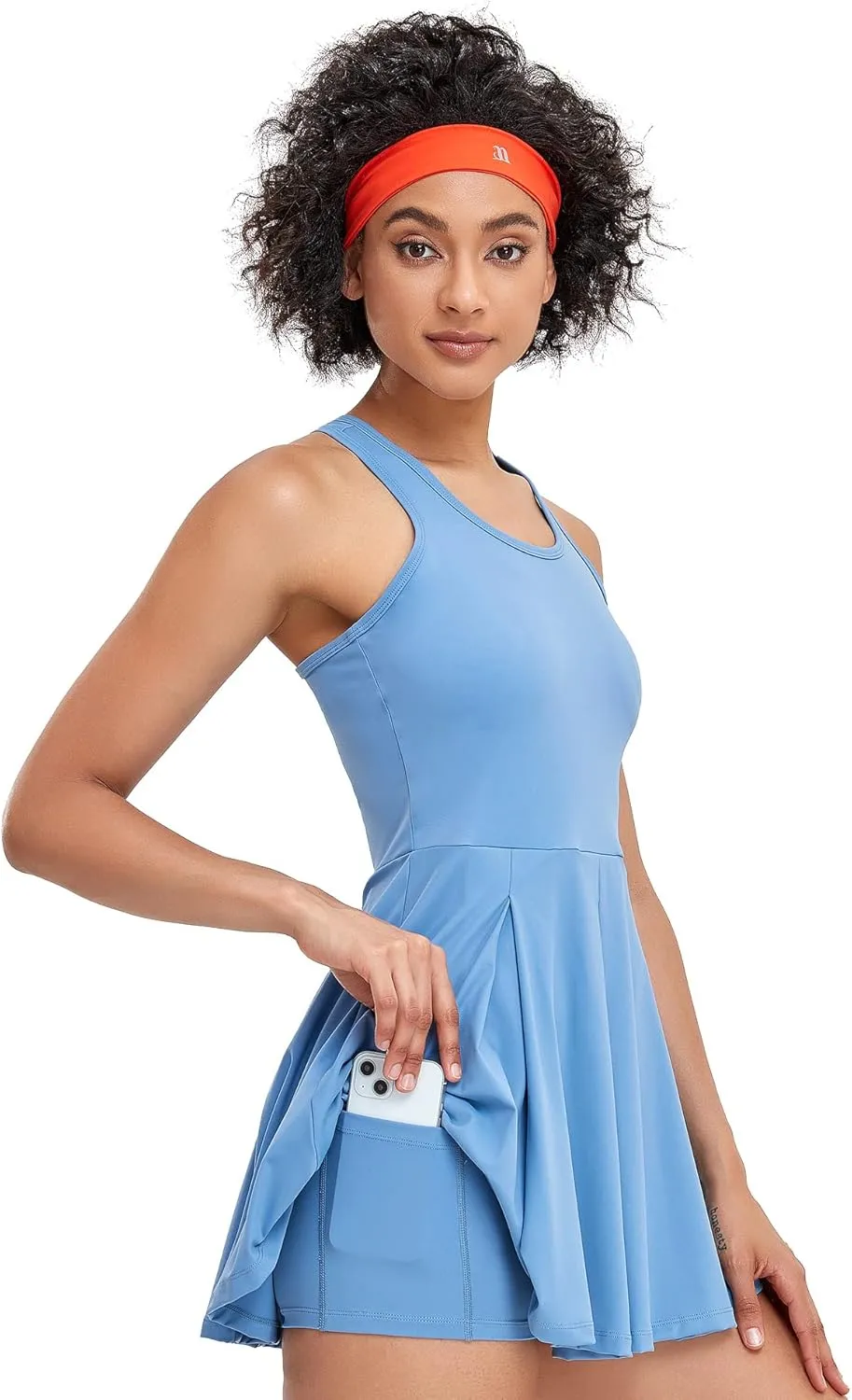 1a1a Womens Tennis Golf Dress with Shorts Pockets Sleeveless Workout Sports Athletic Dresses