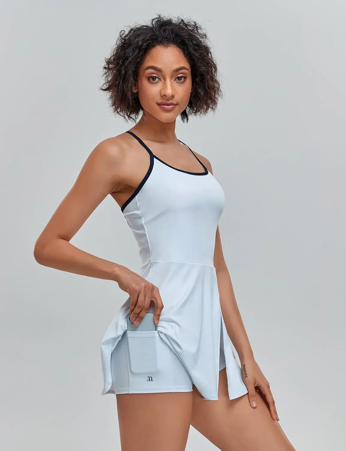 1a1a Womens Tennis Golf Dress with Shorts Pockets Sleeveless Workout Sports Athletic Dresses