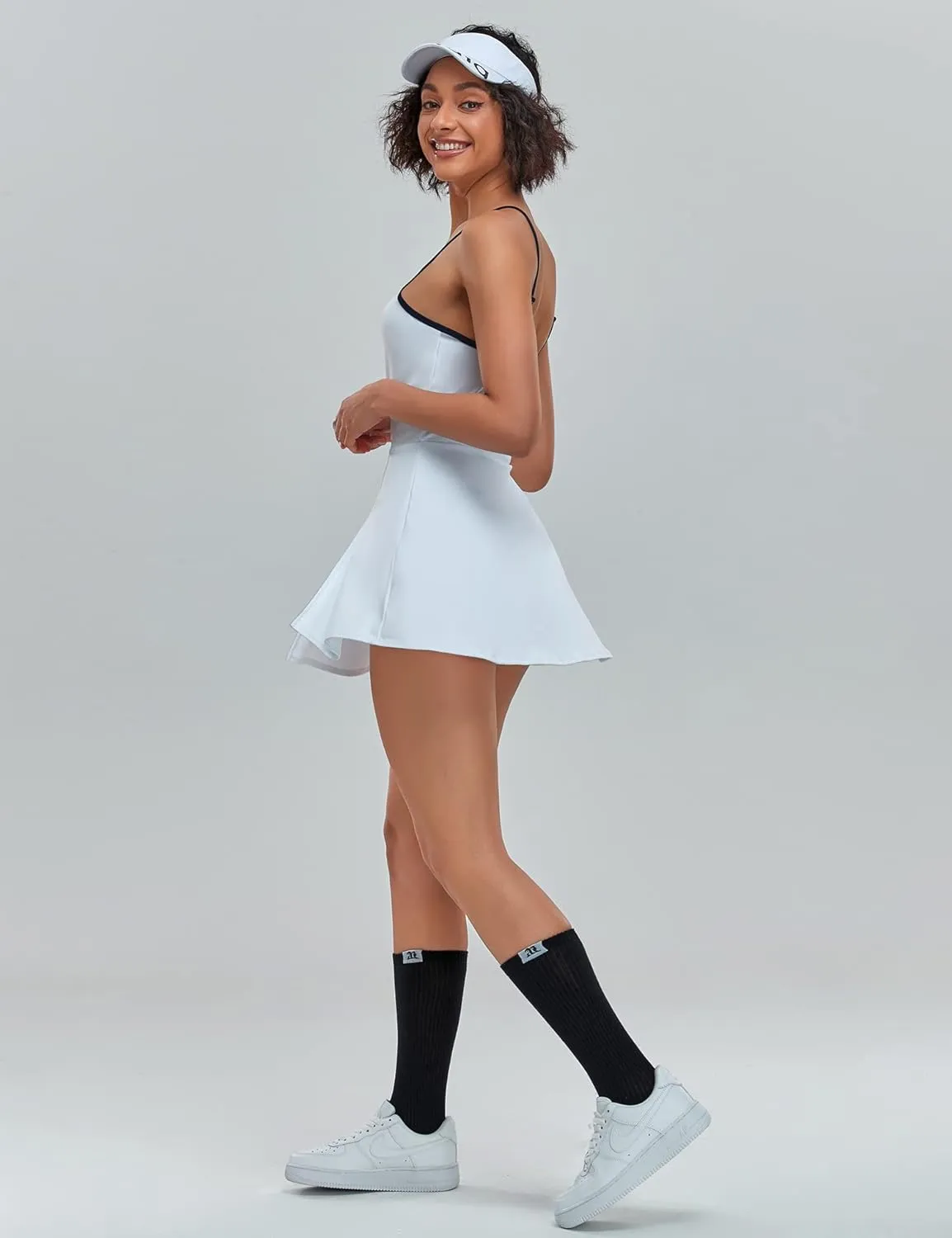 1a1a Womens Tennis Golf Dress with Shorts Pockets Sleeveless Workout Sports Athletic Dresses