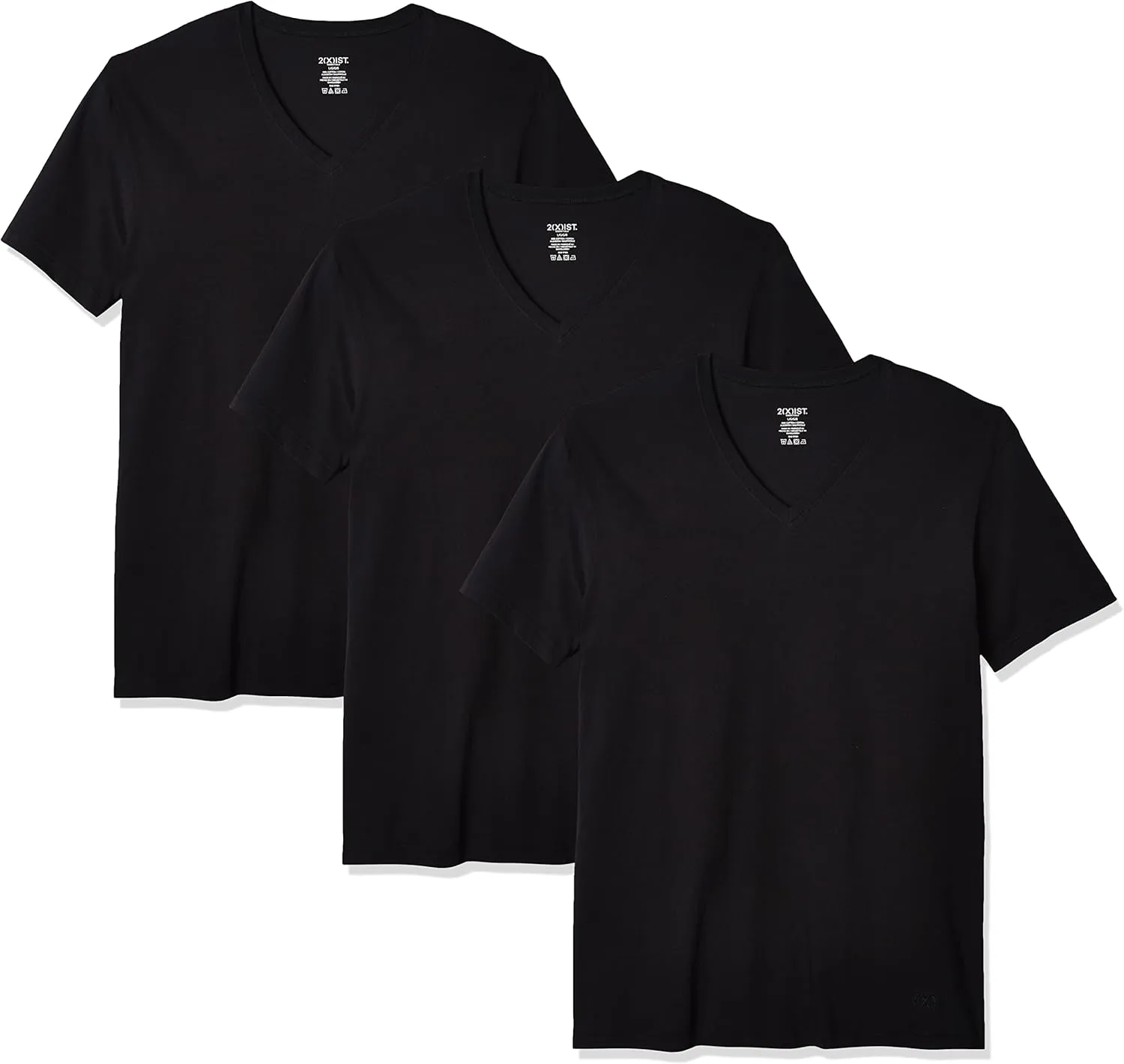 2(X)IST Mens Essential Cotton V-Neck T-Shirt 3-Pack