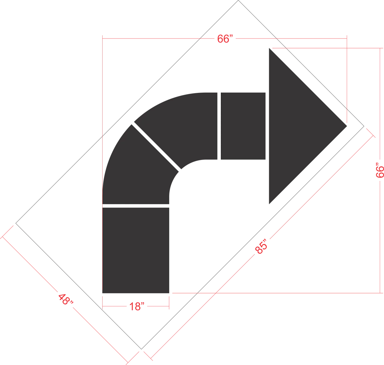 66" Walgreens Turn Arrow Stencil
