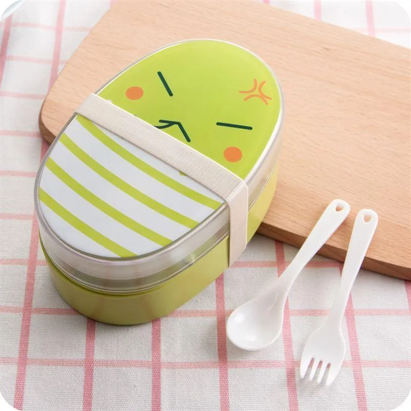 700ml Double Layers Cartoon Plastic Lunch Box