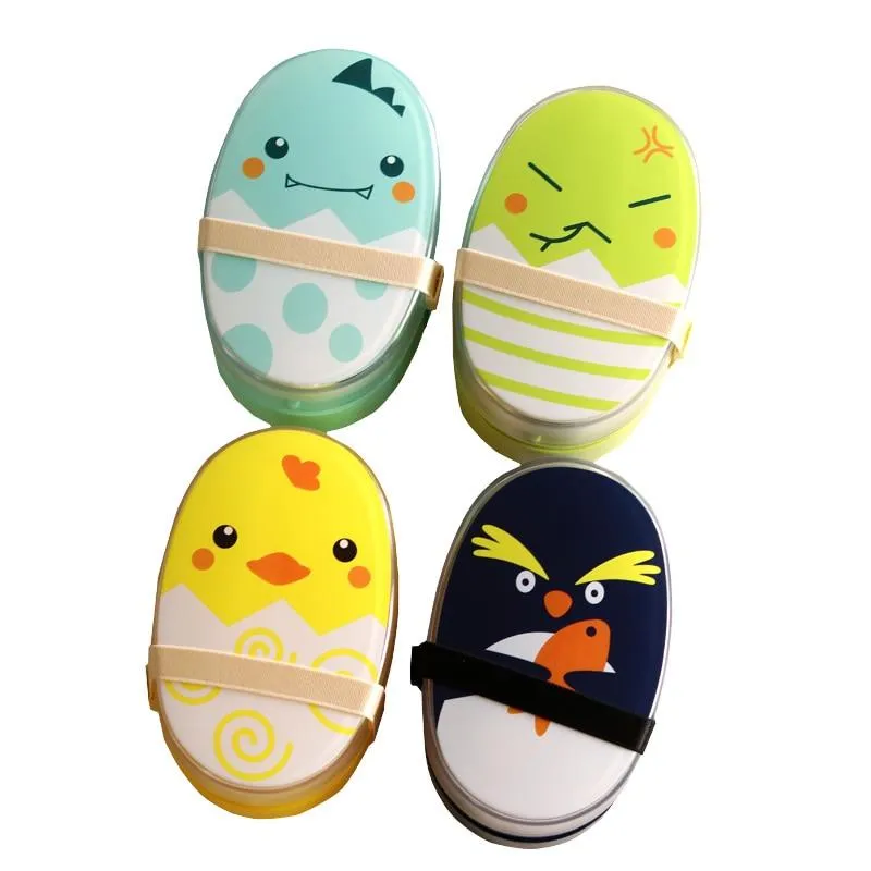 700ml Double Layers Cartoon Plastic Lunch Box
