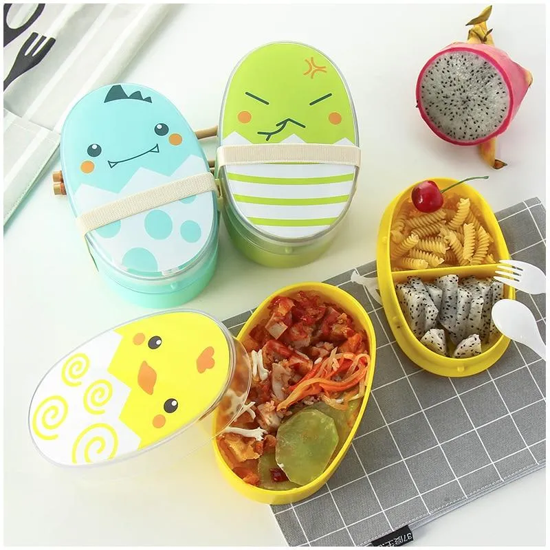 700ml Double Layers Cartoon Plastic Lunch Box