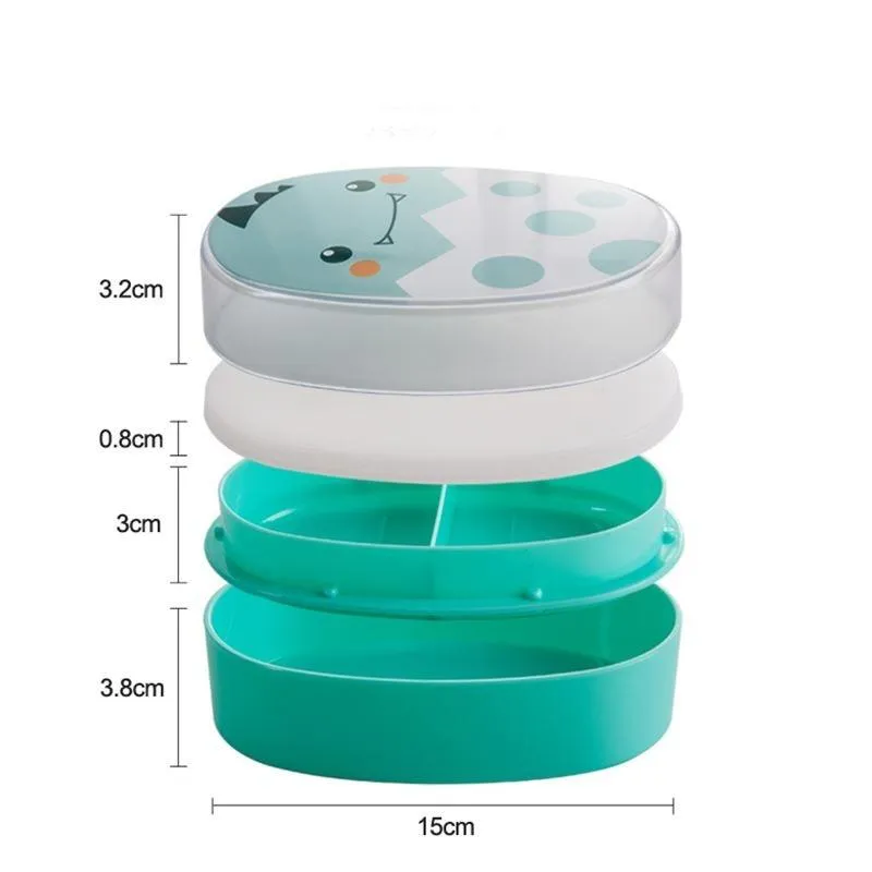 700ml Double Layers Cartoon Plastic Lunch Box