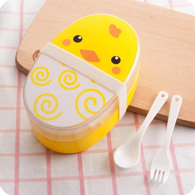700ml Double Layers Cartoon Plastic Lunch Box