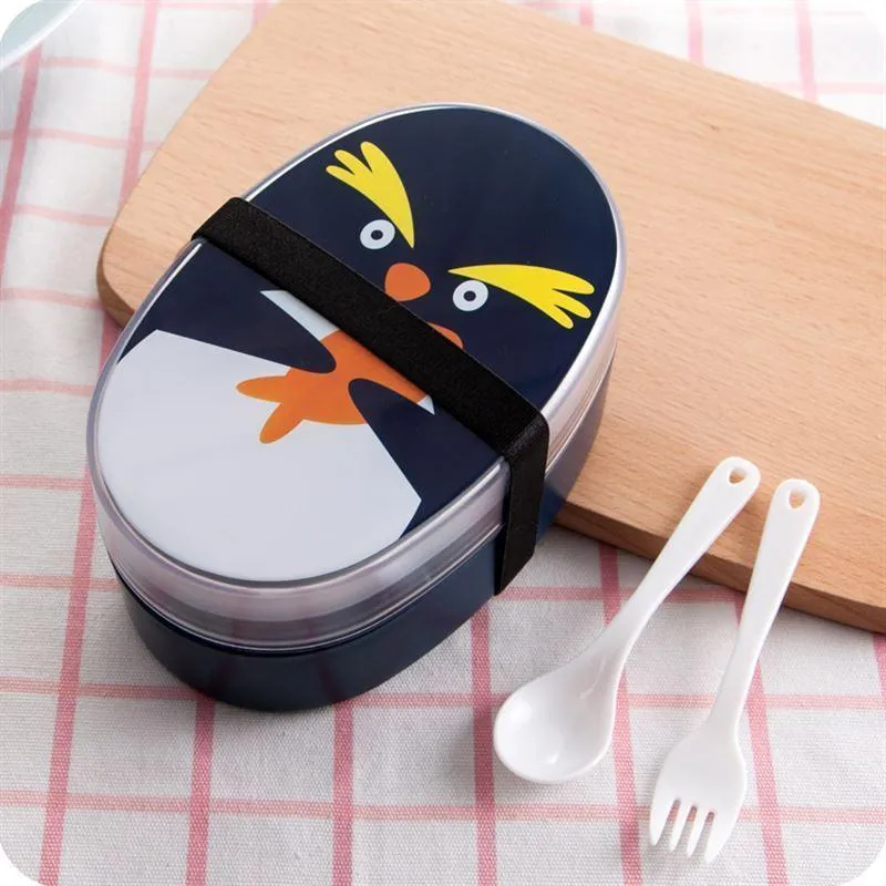 700ml Double Layers Cartoon Plastic Lunch Box