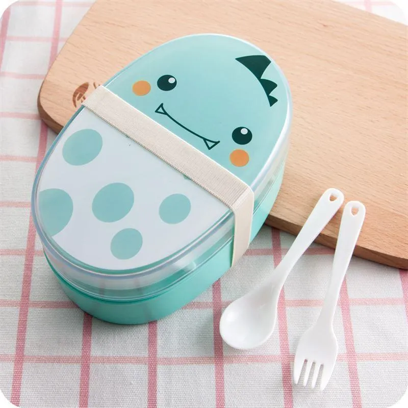 700ml Double Layers Cartoon Plastic Lunch Box