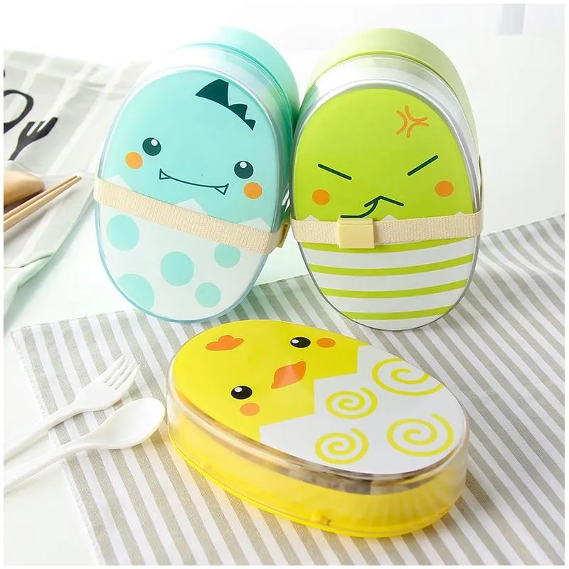 700ml Double Layers Cartoon Plastic Lunch Box
