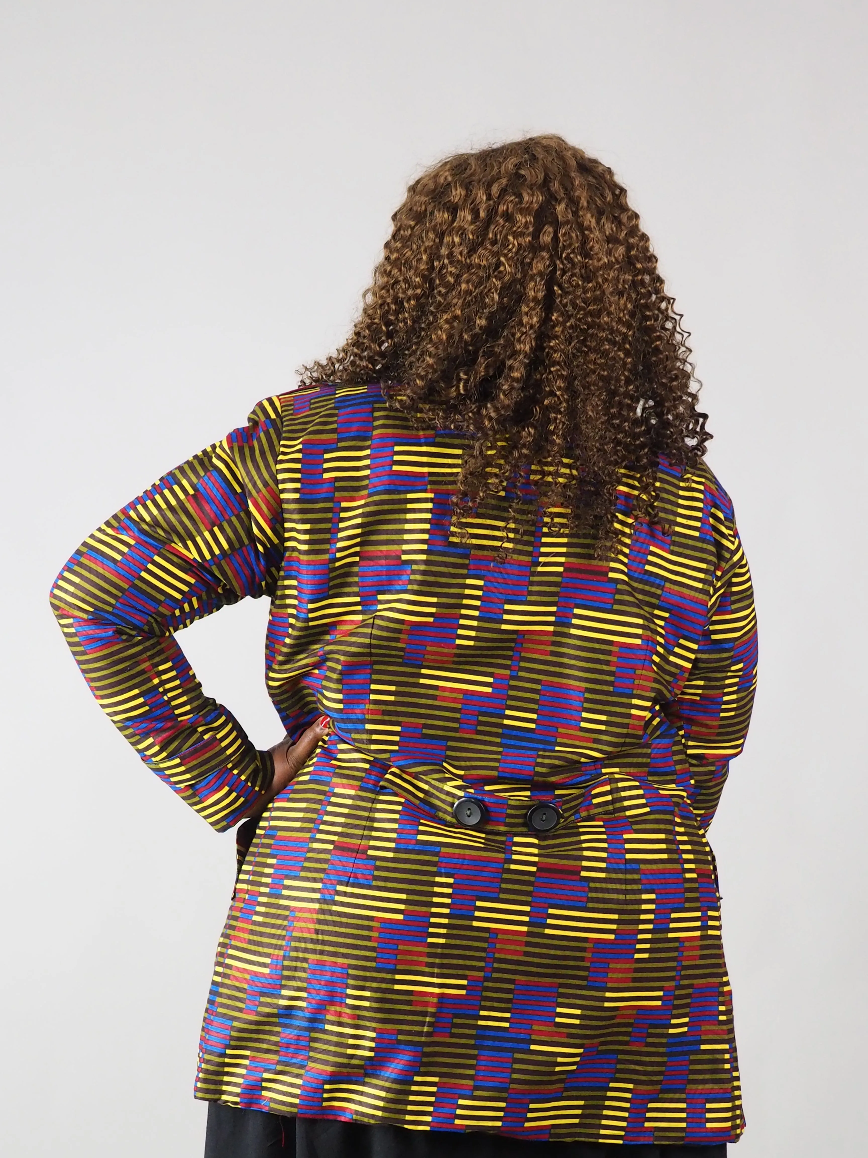 AFRICAN PRINT LADIES' PANETE FLEECE LINED COAT