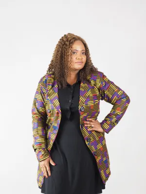 AFRICAN PRINT LADIES' PANETE FLEECE LINED COAT
