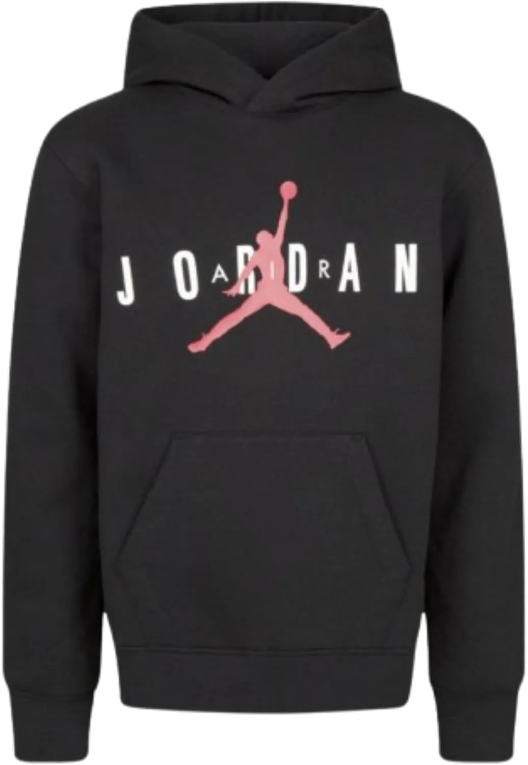 Air Jumpman Big Boys' Fleece Hoodie - Premium Warmth, Moisture-Wicking, Iconic Style - Black, Medium