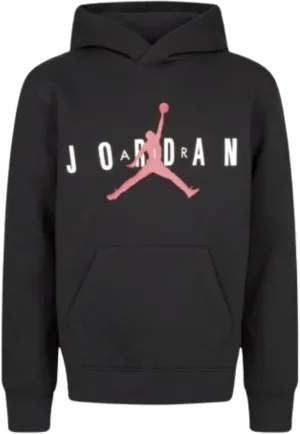 Air Jumpman Big Boys' Fleece Hoodie - Premium Warmth, Moisture-Wicking, Iconic Style - Black, Medium