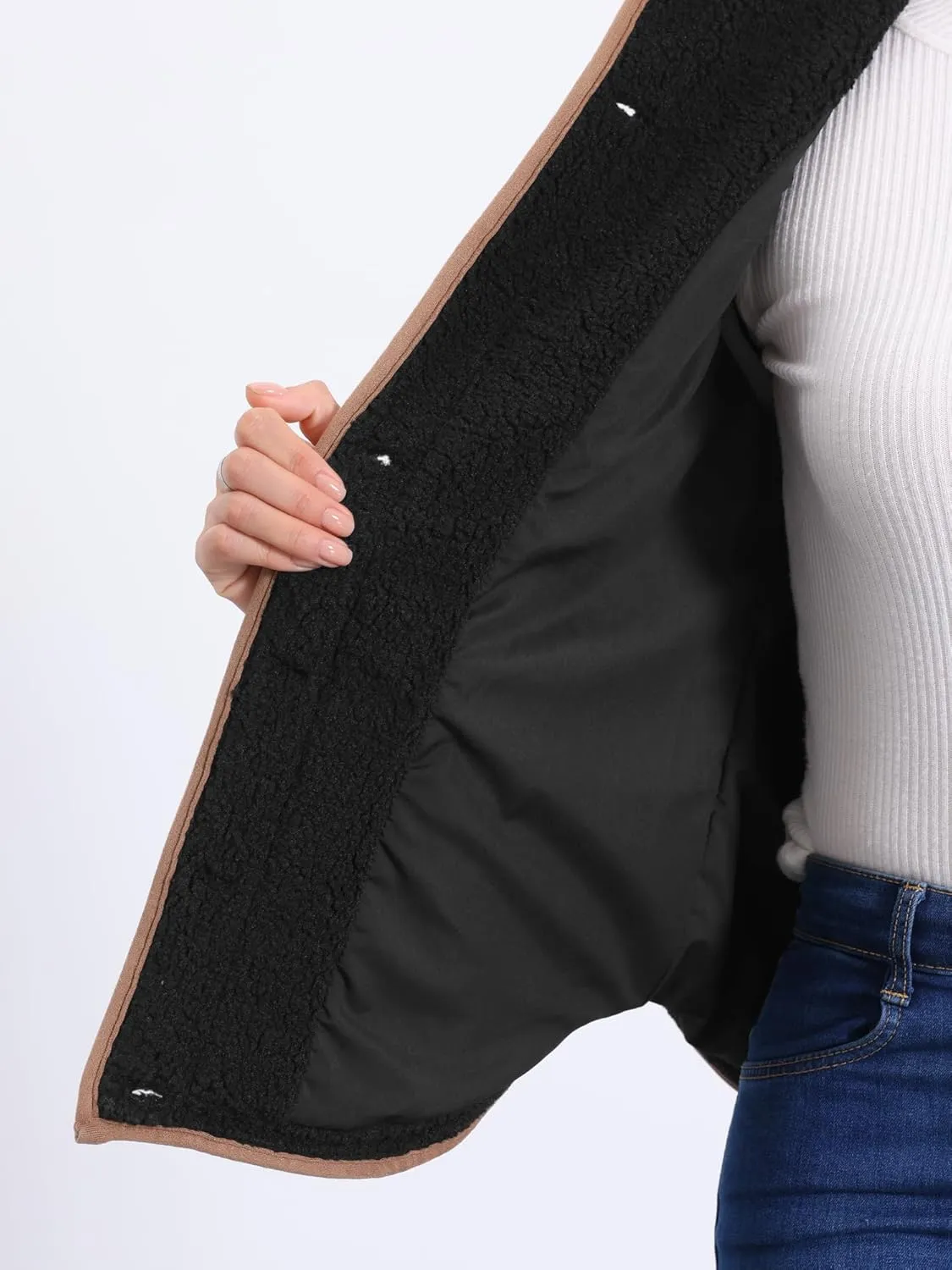 Allegra K Women's Fleece Vest Outerwear with Pockets Button Down Sleeveless Jacket Oversized 2025 Fuzzy Vest