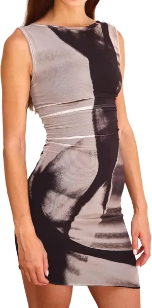 Amiblvowa Womens Summer Sleeveless Tie Dye Graphic Bodycon Tank Mini Dress Y2k Going Out Corset Streetwear Short Dresses