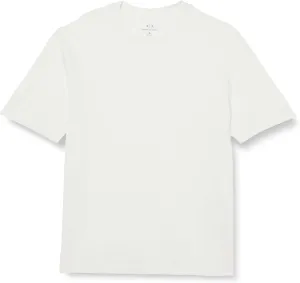 Armani Exchange Men's Small Embroidered Stacked Ax Logo Oversized Fit Tee