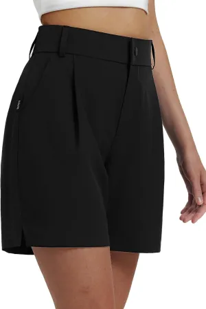 baleaf Women's 6" Golf Shorts Stretch Pleated Work Short for Hiking Quick Dry Dressy Casual Summer UPF50 
