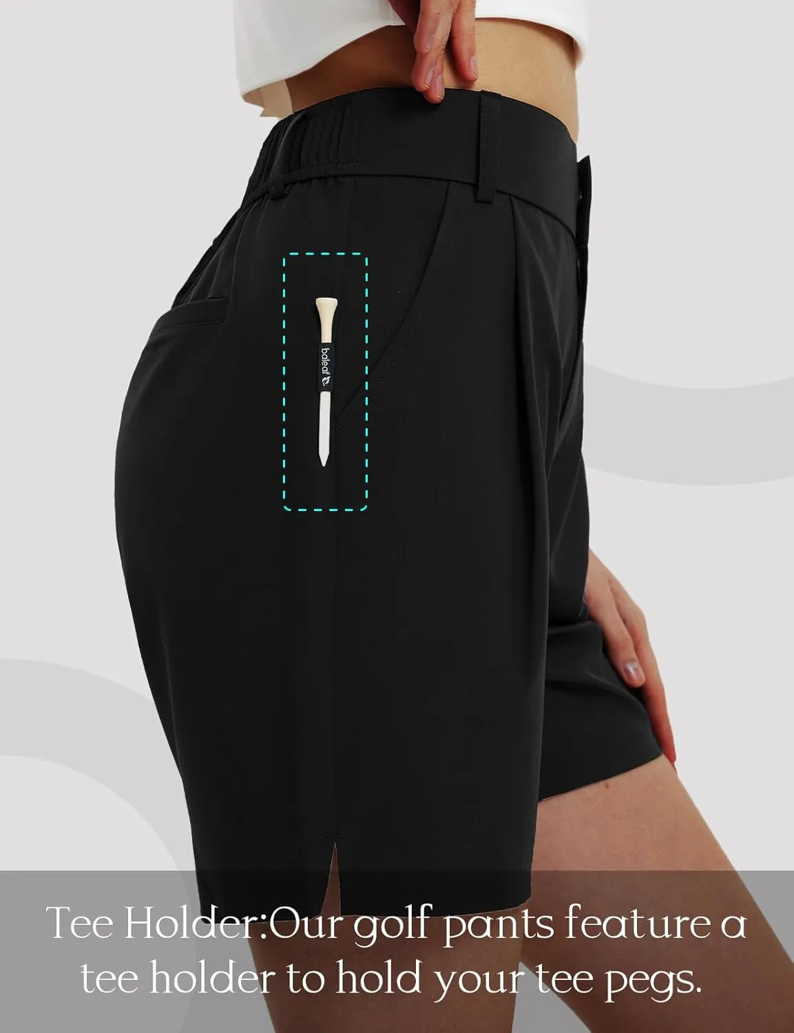 baleaf Women's 6" Golf Shorts Stretch Pleated Work Short for Hiking Quick Dry Dressy Casual Summer UPF50 