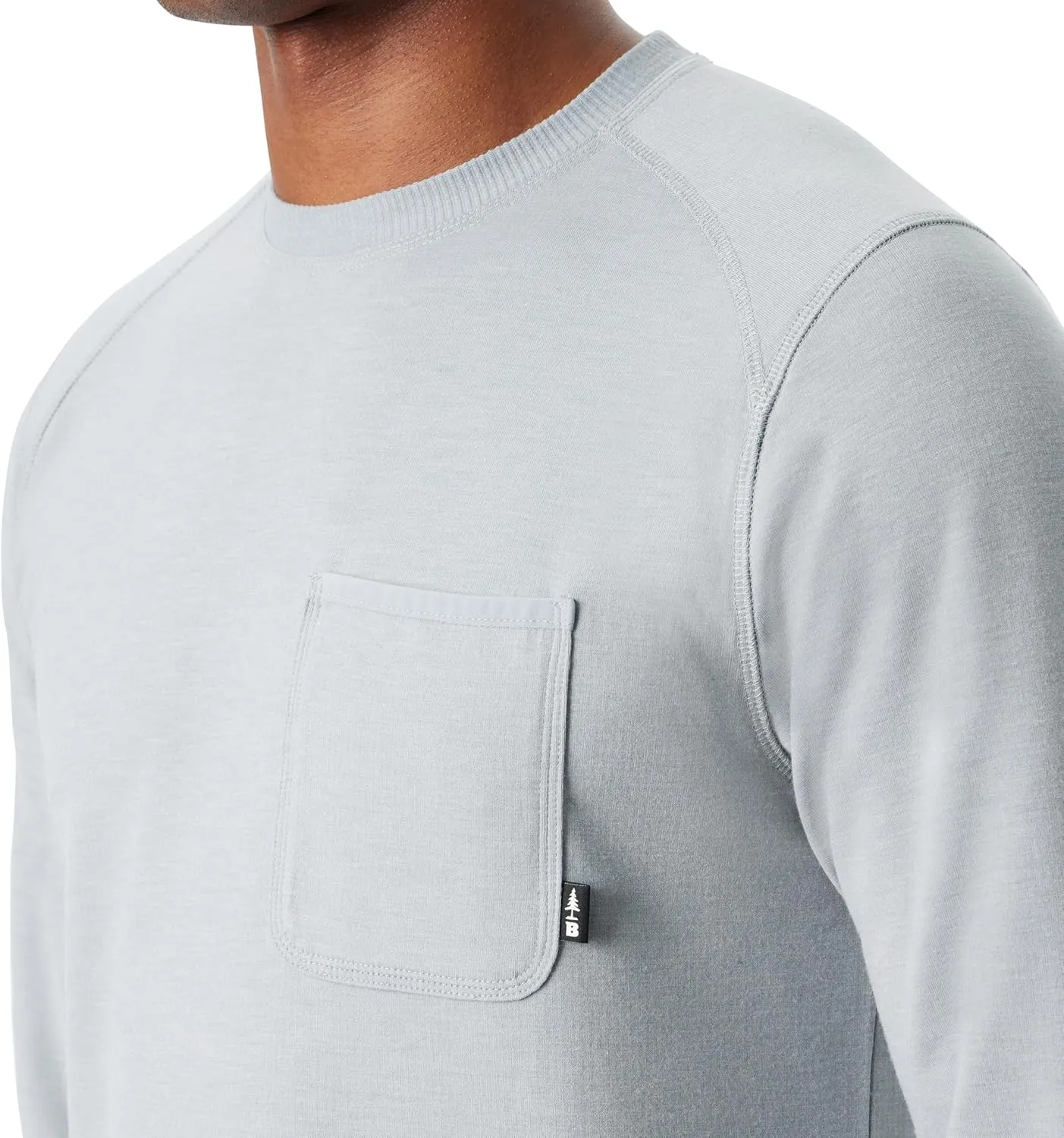 BASS OUTDOOR Men's Long Sleeve 4-Way-Stretch Quick Dry Utili-tee Shirt with Reinforeced Elbow Patches Standard