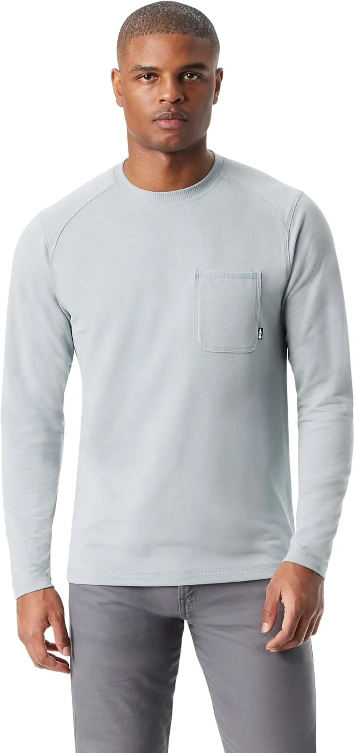 BASS OUTDOOR Men's Long Sleeve 4-Way-Stretch Quick Dry Utili-tee Shirt with Reinforeced Elbow Patches Standard