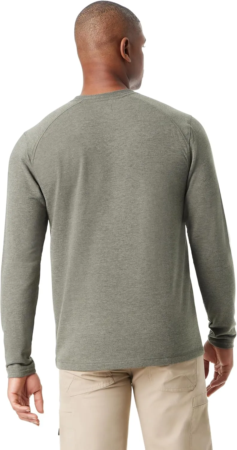 BASS OUTDOOR Men's Long Sleeve 4-Way-Stretch Quick Dry Utili-tee Shirt with Reinforeced Elbow Patches Standard