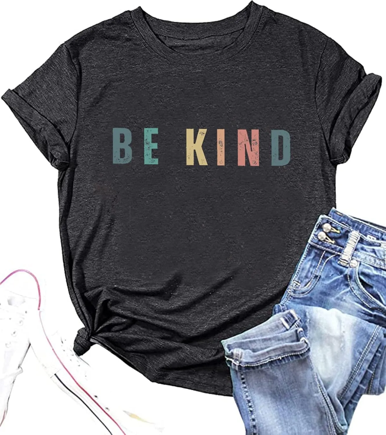 Be Kind Shirt Women Funny Inspirational Kindness Tshirts Teacher Graphic Tee Summer Casual Short Sleeve Tops