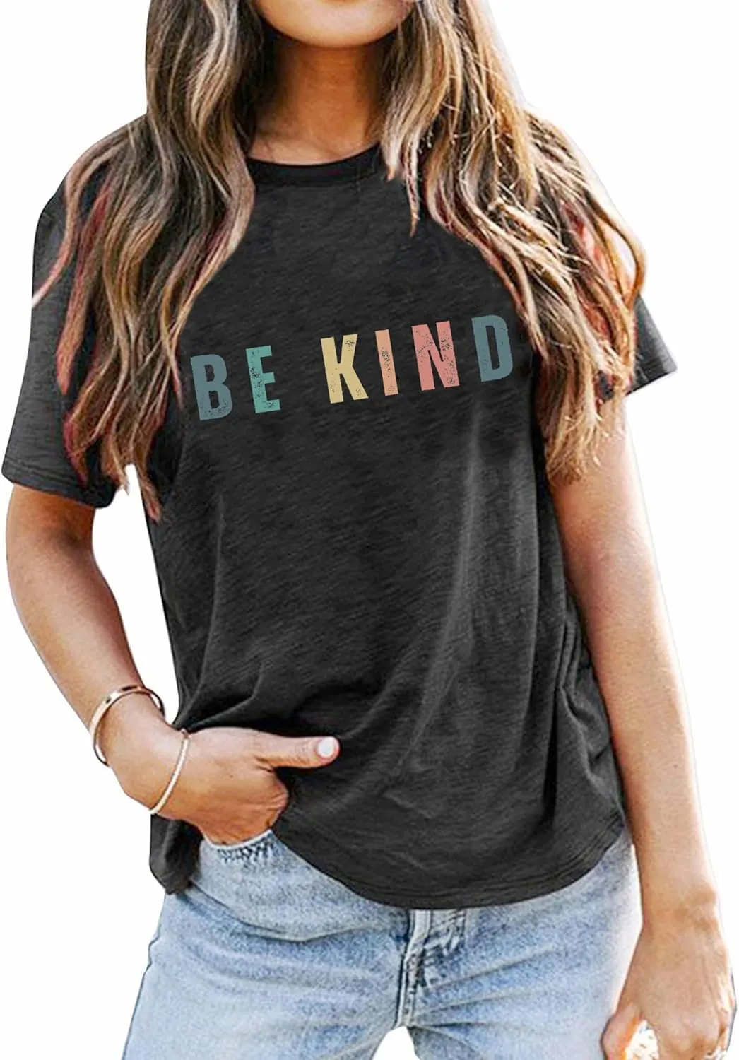 Be Kind Shirt Women Funny Inspirational Kindness Tshirts Teacher Graphic Tee Summer Casual Short Sleeve Tops