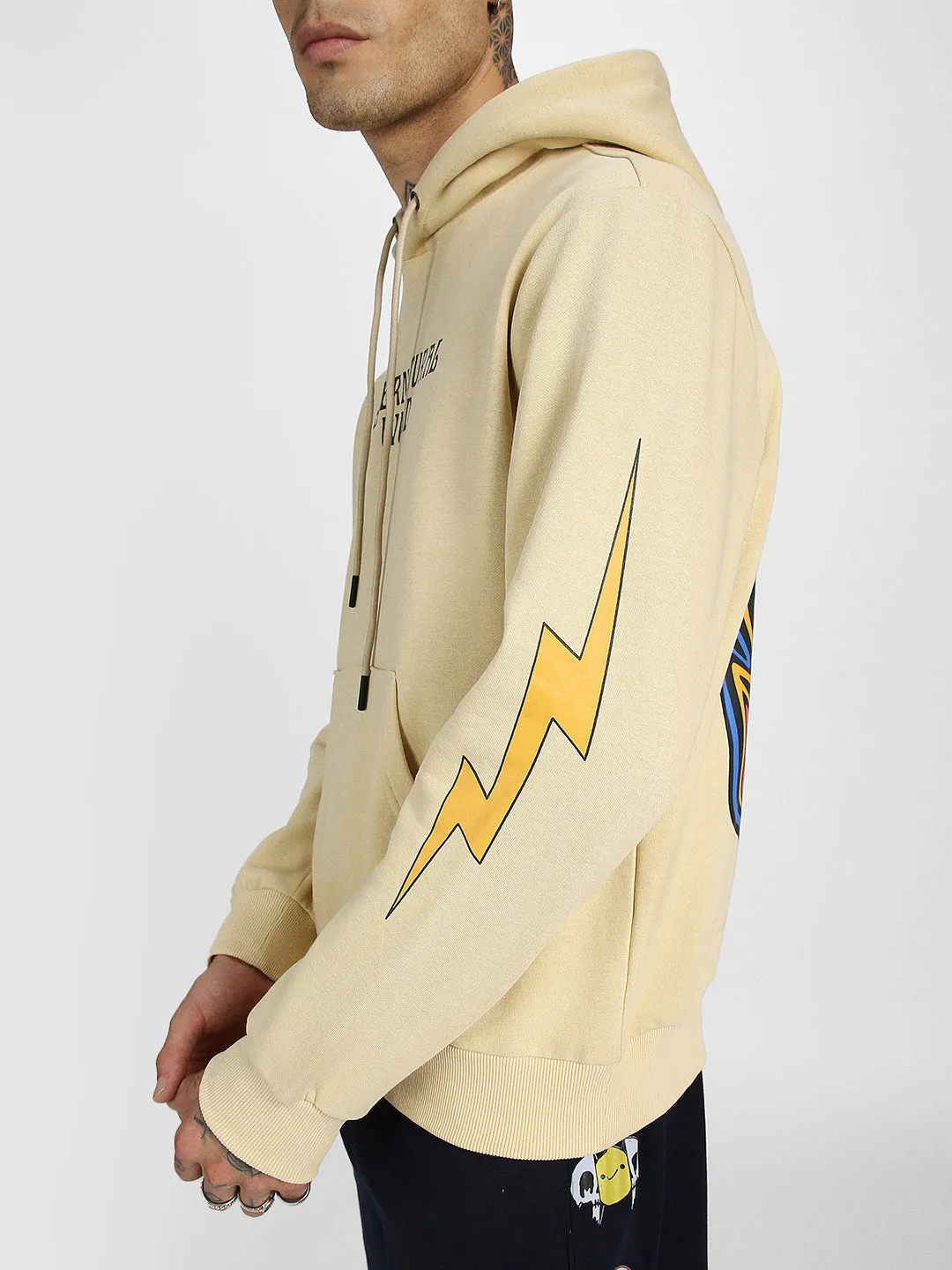 Beige Fantasy: Stylish Men's Illusions Hoodie