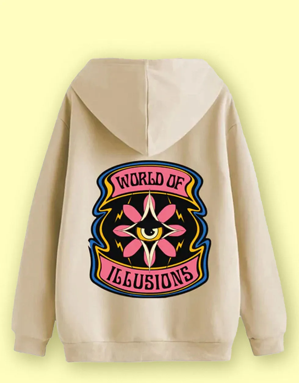 Beige Fantasy: Stylish Men's Illusions Hoodie