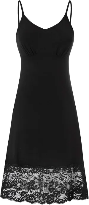 Belle Poque Full Slips for Women Under Dresses Simple Dress Slip Adjustable Spaghetti Strap Cami Dress
