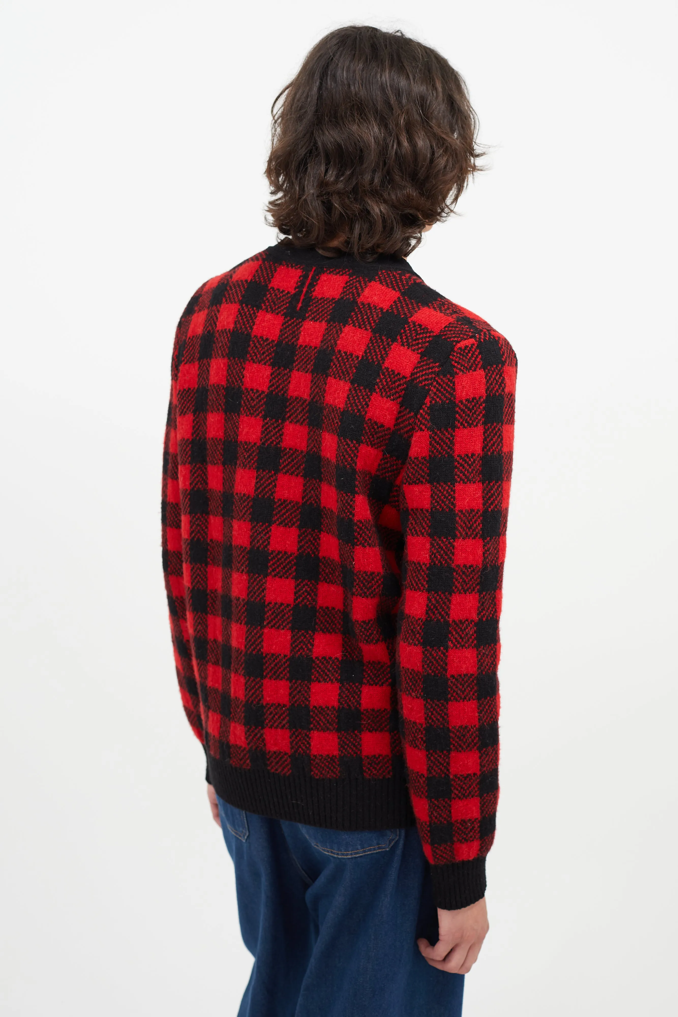 Black & Red Plaid Cardigan