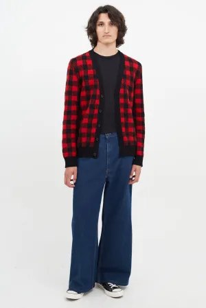 Black & Red Plaid Cardigan