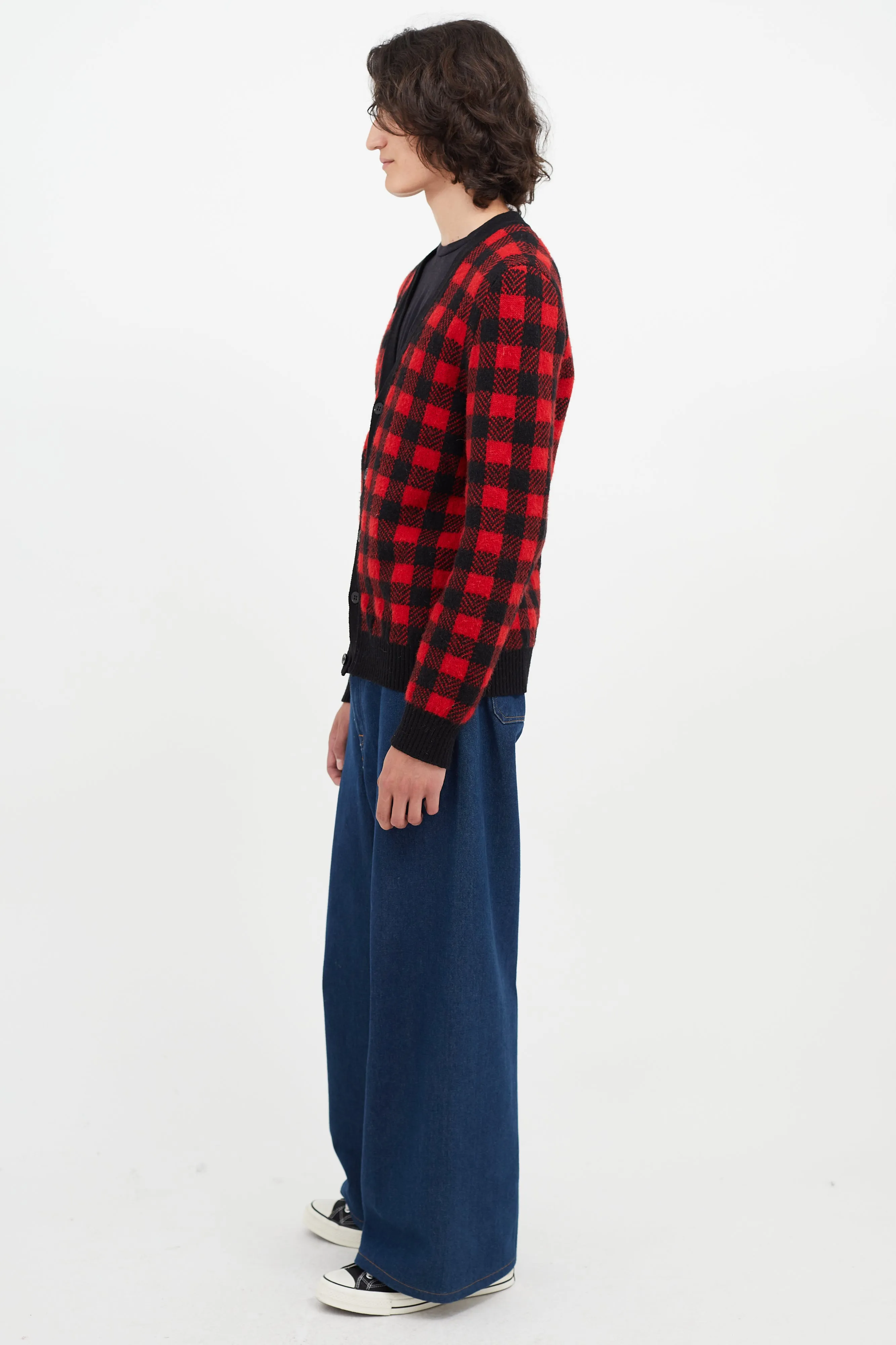 Black & Red Plaid Cardigan
