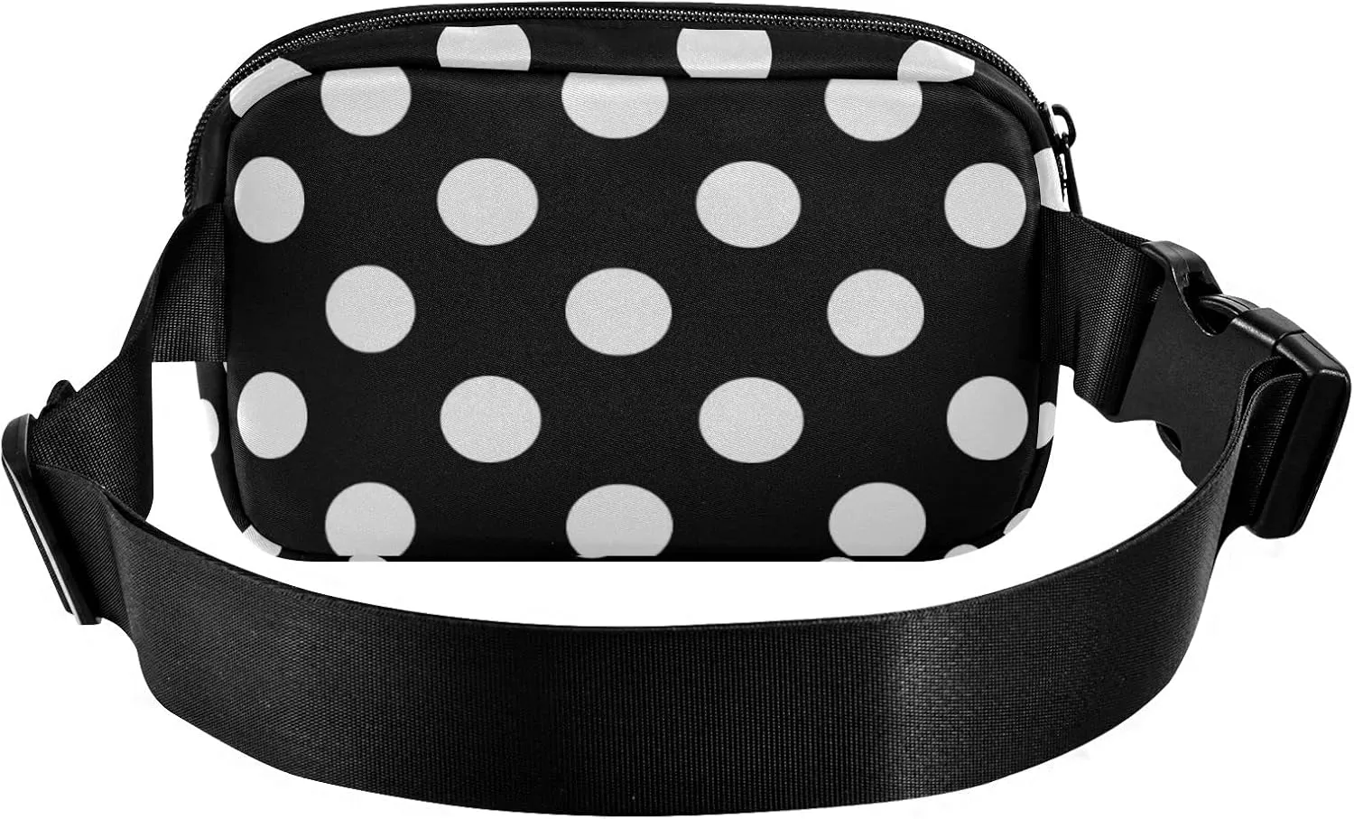 Black White Polka Dots Fanny Pack for Women Men Belt Bag Crossbody Waist Pouch Waterproof Everywhere Purse Fashion Sling Bag for Running Hiking Workout Travel