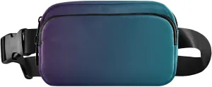 Blue Gradient Fanny Pack for Women Men Belt Bag Crossbody Waist Pouch Waterproof Everywhere Purse Fashion Sling Bag for Running Hiking Workout Walking Travel