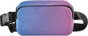 Blue Pink Gradient Fanny Pack for Women Men Belt Bag Crossbody Waist Pouch Waterproof Everywhere Purse Fashion Sling Bag for Running Hiking Workout Walking Travel