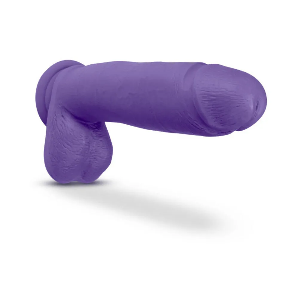 Blush Au Naturel Bold Huge 10 in. Posable Dual Density Dildo with Balls & Suction Cup Purple