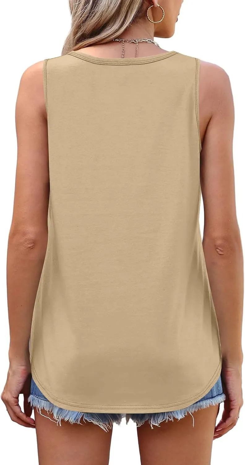 Boat Neck Vests for Women Summer Fall Sleeveless Loose Fit Cami Tank Basic Top Vests Women 2025 Fashion Y2K