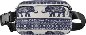 Boho Elephants Fanny Pack for Women Men Belt Bag with Adjustable Strap Crossbody Waist Pouch Fashion Sling Bag for Running Travel