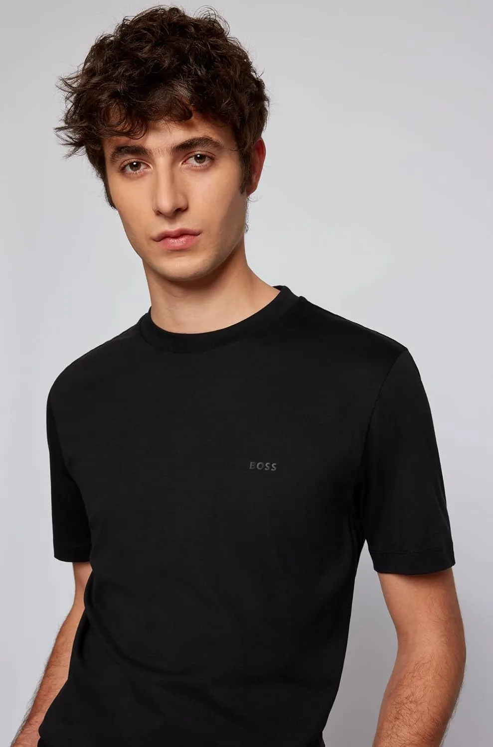 BOSS Men's Small Logo Cotton Crewneck T-Shirt