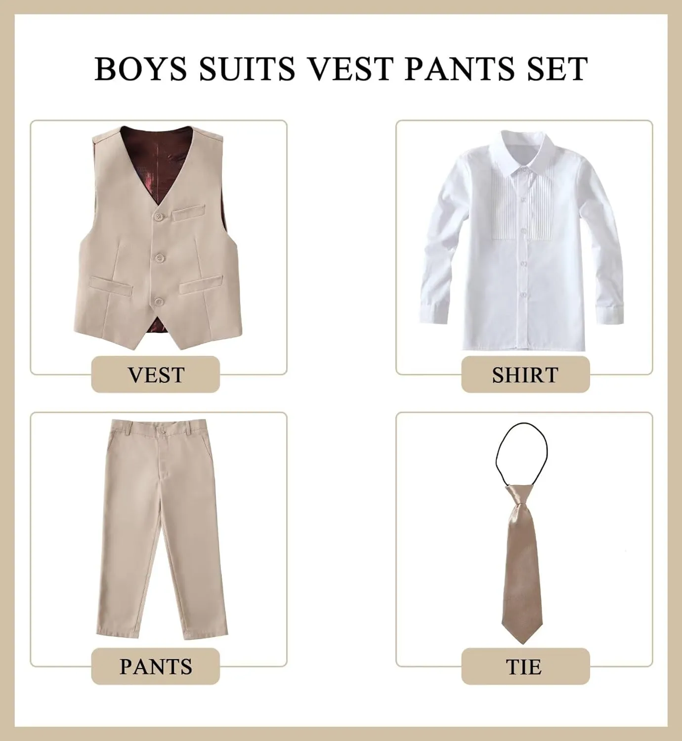 Boys Suit Kids Suits Tuxedo for Boys Toddler Vest Pants Set Ring Bearer Outfit Dress Clothes