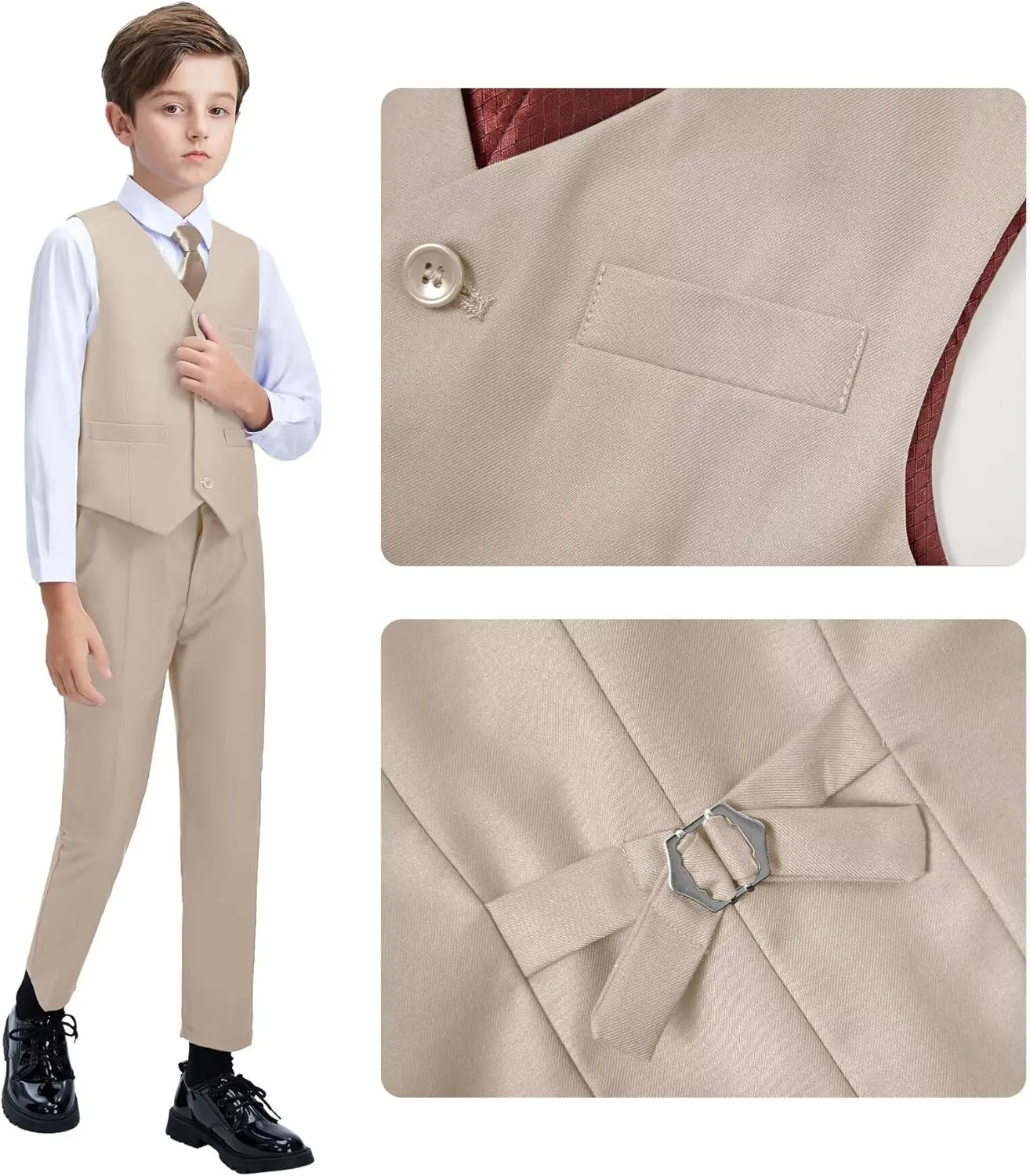 Boys Suit Kids Suits Tuxedo for Boys Toddler Vest Pants Set Ring Bearer Outfit Dress Clothes
