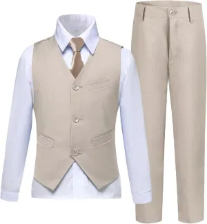 Boys Suit Kids Suits Tuxedo for Boys Toddler Vest Pants Set Ring Bearer Outfit Dress Clothes