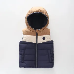 Brown Hooded Puffer Vest