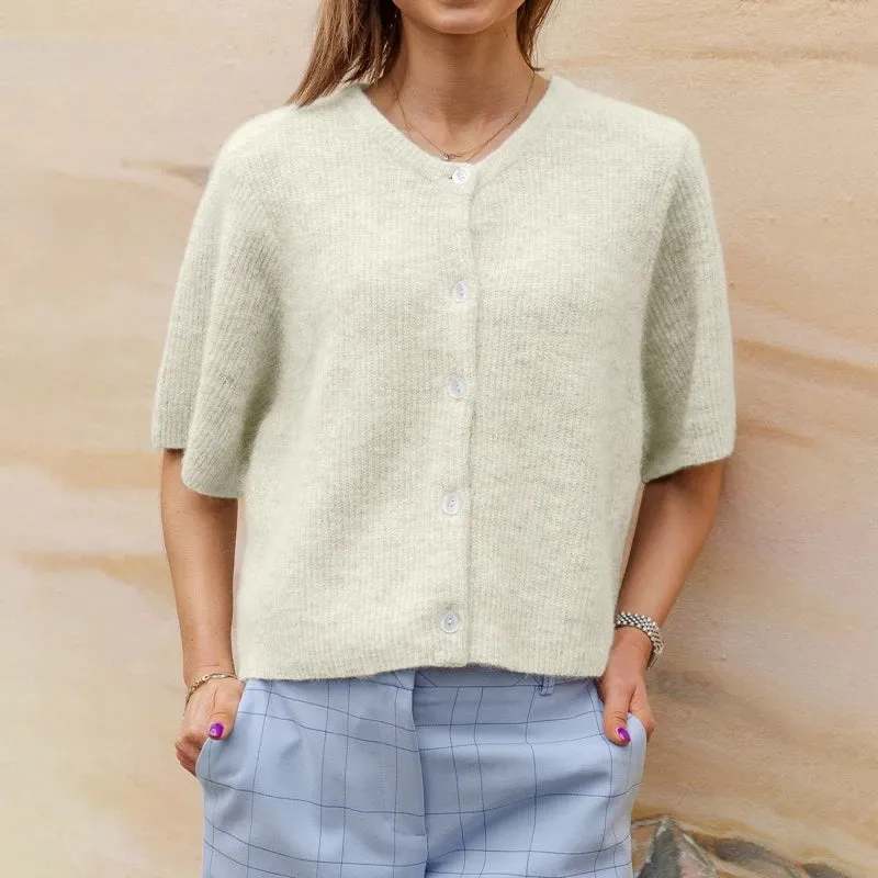 Button Up Short Sleeve Cardigan