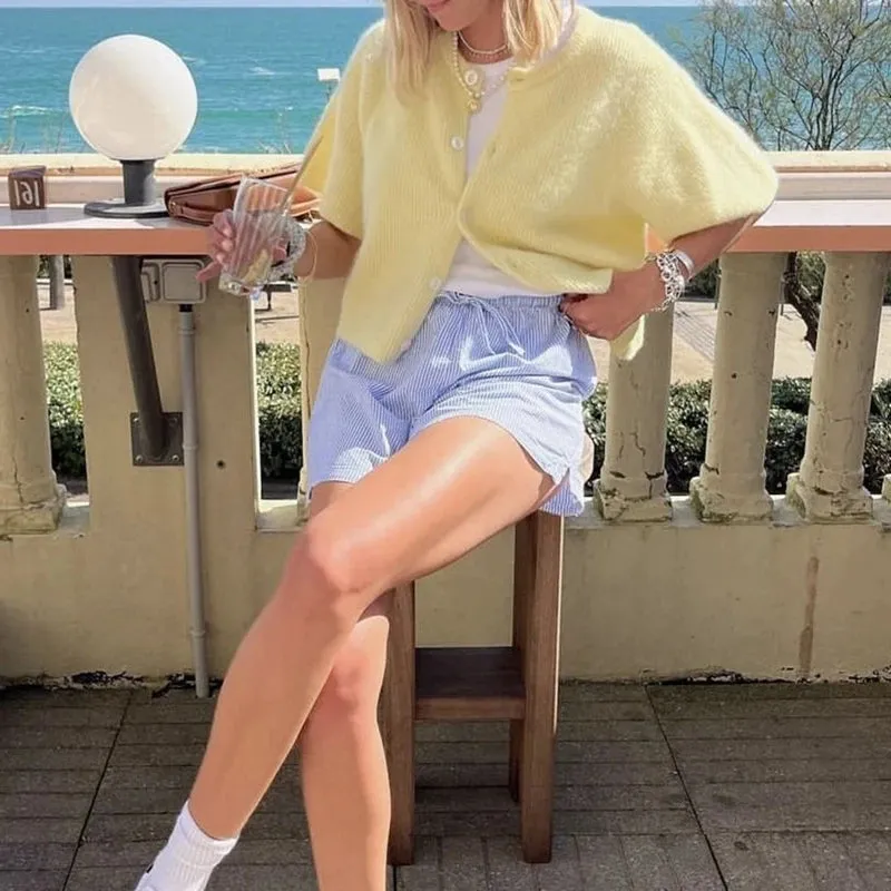 Button Up Short Sleeve Cardigan