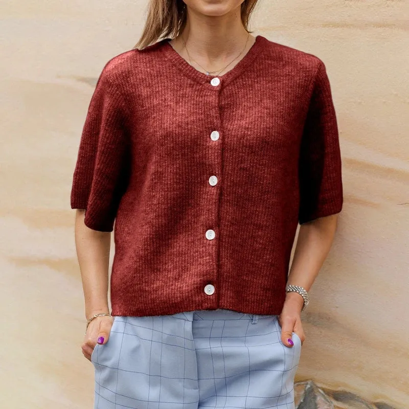 Button Up Short Sleeve Cardigan