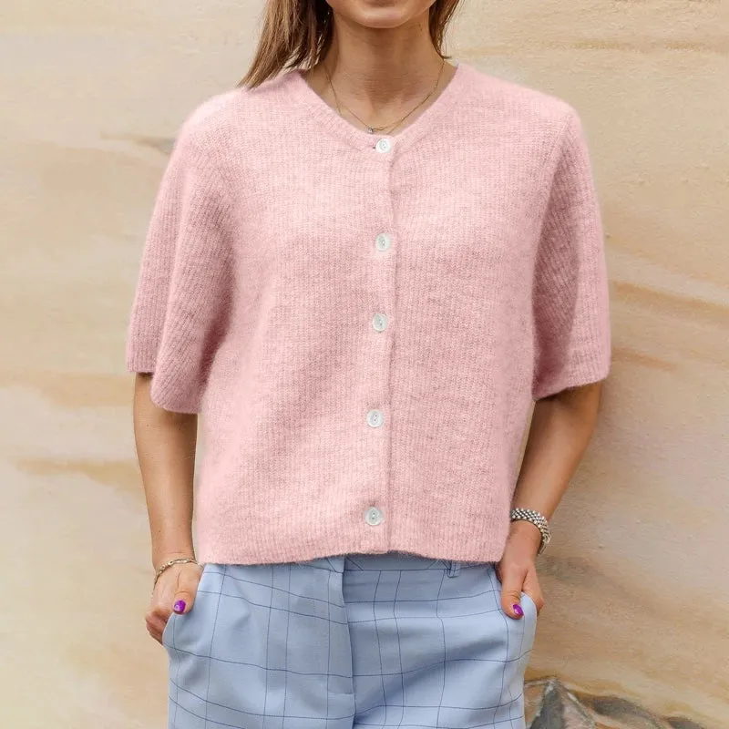 Button Up Short Sleeve Cardigan