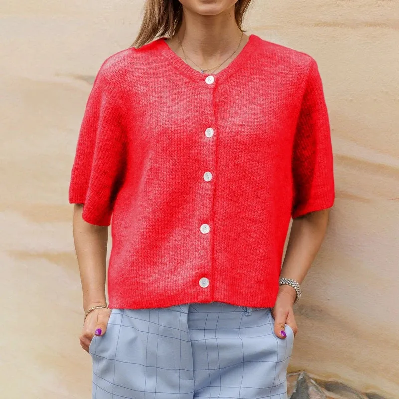 Button Up Short Sleeve Cardigan
