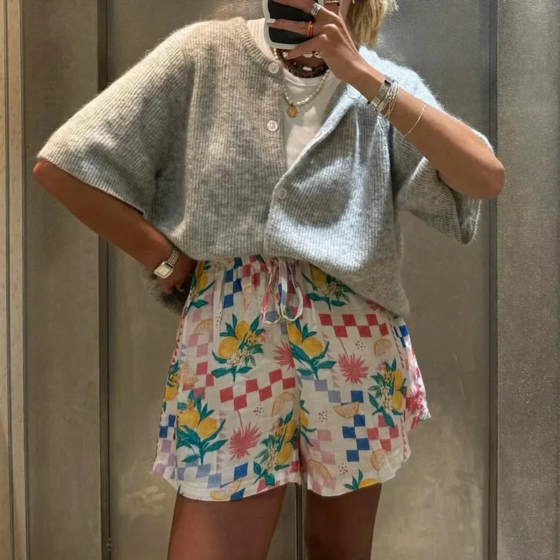 Button Up Short Sleeve Cardigan